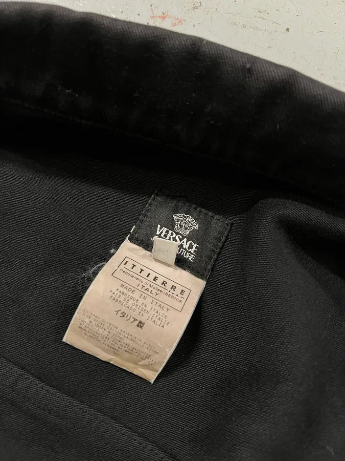 AW2003 Versace Military Multi-Pockets Cargo Black Jacket uDduKUW 8