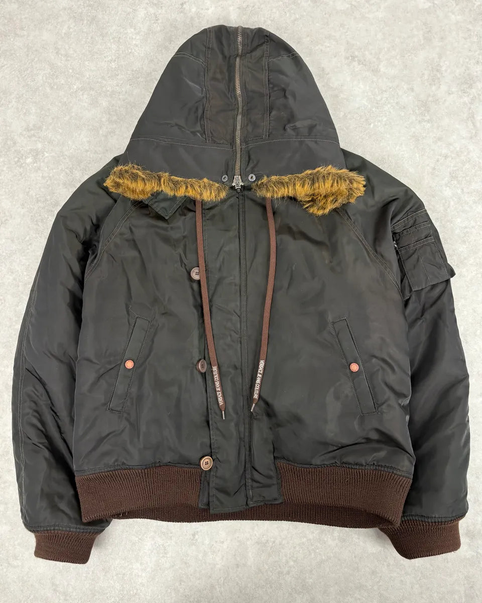 AW2003 Versace Olive Green Aviator Bomber Jacket GSjBtVn 0