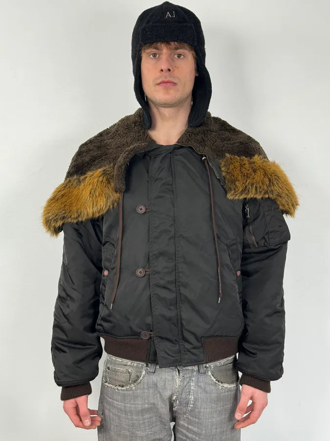 AW2003 Versace Olive Green Aviator Bomber Jacket GSjBtVn 1