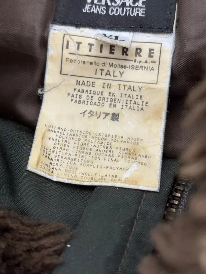 AW2003 Versace Olive Green Aviator Bomber Jacket GSjBtVn 9