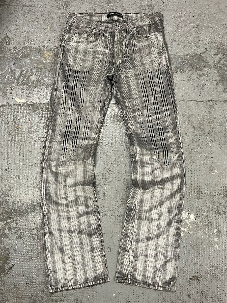 AW2003 Versace Raw Velvet Distressed Grey Pants WqofvDa 0