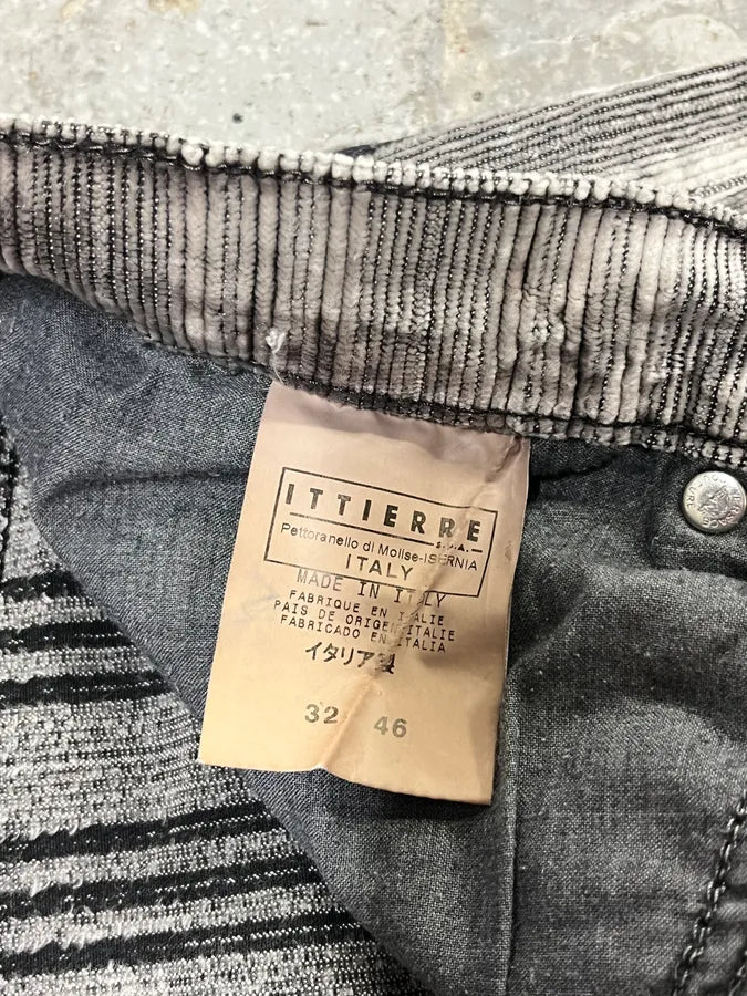 AW2003 Versace Raw Velvet Distressed Grey Pants WqofvDa 11