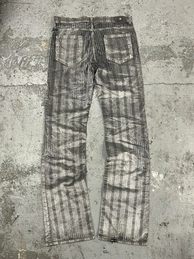 AW2003 Versace Raw Velvet Distressed Grey Pants WqofvDa 6
