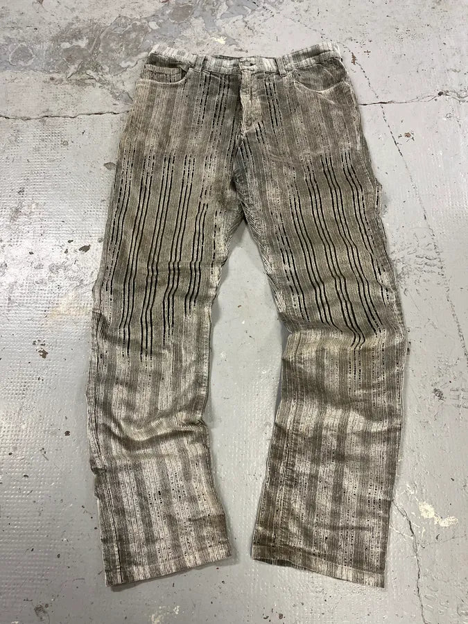 AW2003 Versace Velvet Ribbed Grey Pants LNDyxWF 0