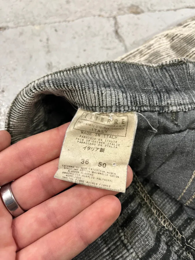 AW2003 Versace Velvet Ribbed Grey Pants LNDyxWF 10