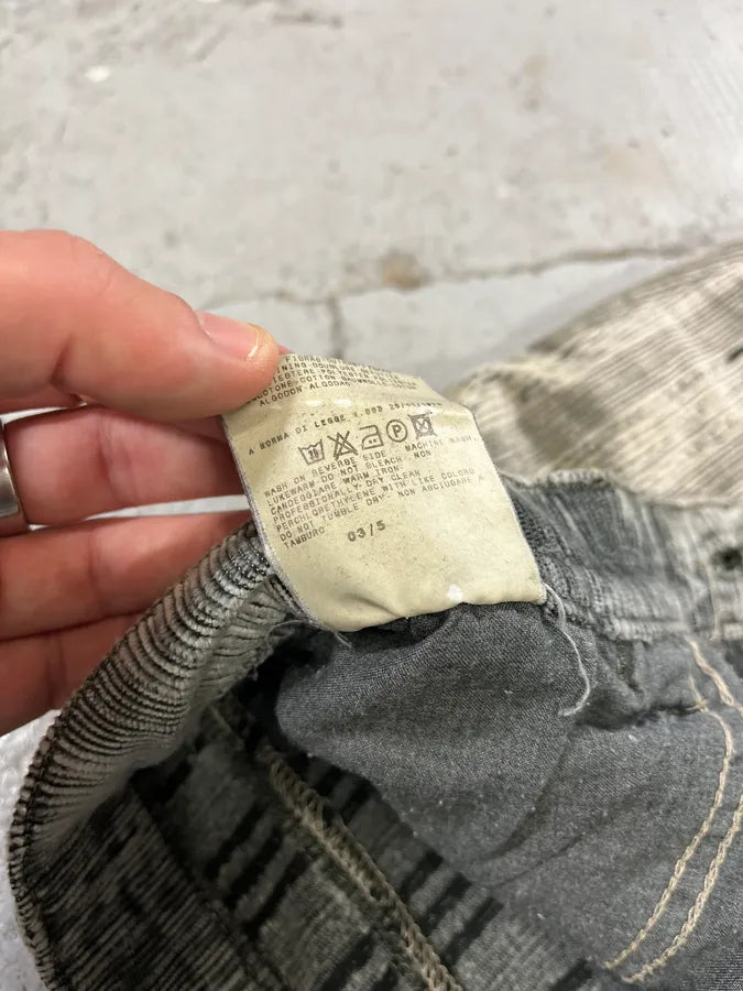 AW2003 Versace Velvet Ribbed Grey Pants LNDyxWF 11