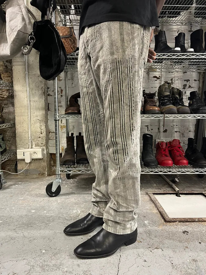 AW2003 Versace Velvet Ribbed Grey Pants LNDyxWF 2
