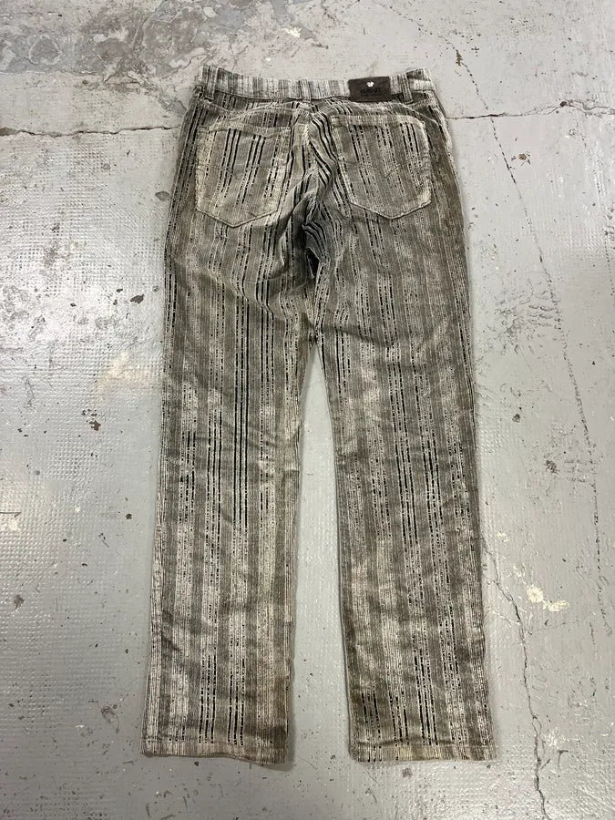 AW2003 Versace Velvet Ribbed Grey Pants LNDyxWF 4