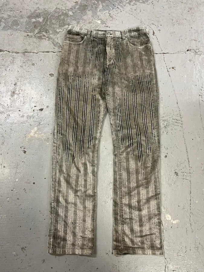AW2003 Versace Velvet Ribbed Grey Pants LNDyxWF 5