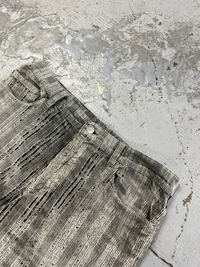 AW2003 Versace Velvet Ribbed Grey Pants LNDyxWF 6