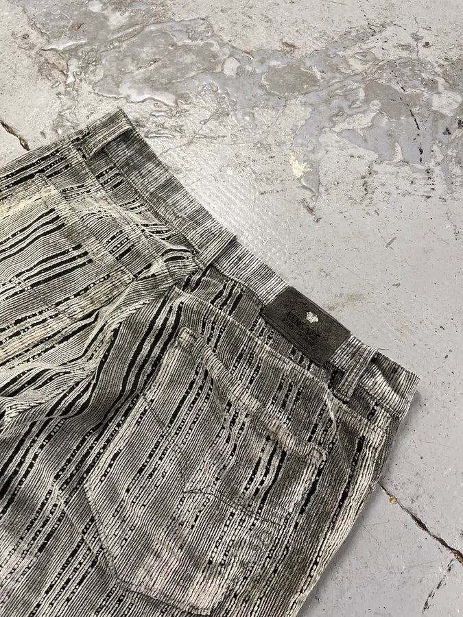 AW2003 Versace Velvet Ribbed Grey Pants LNDyxWF 8