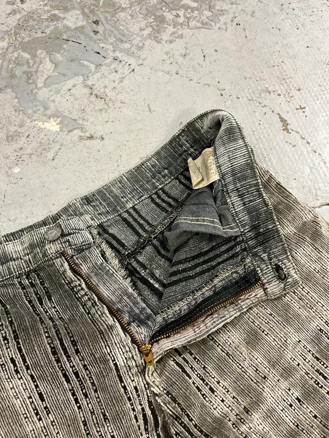 AW2003 Versace Velvet Ribbed Grey Pants LNDyxWF 9