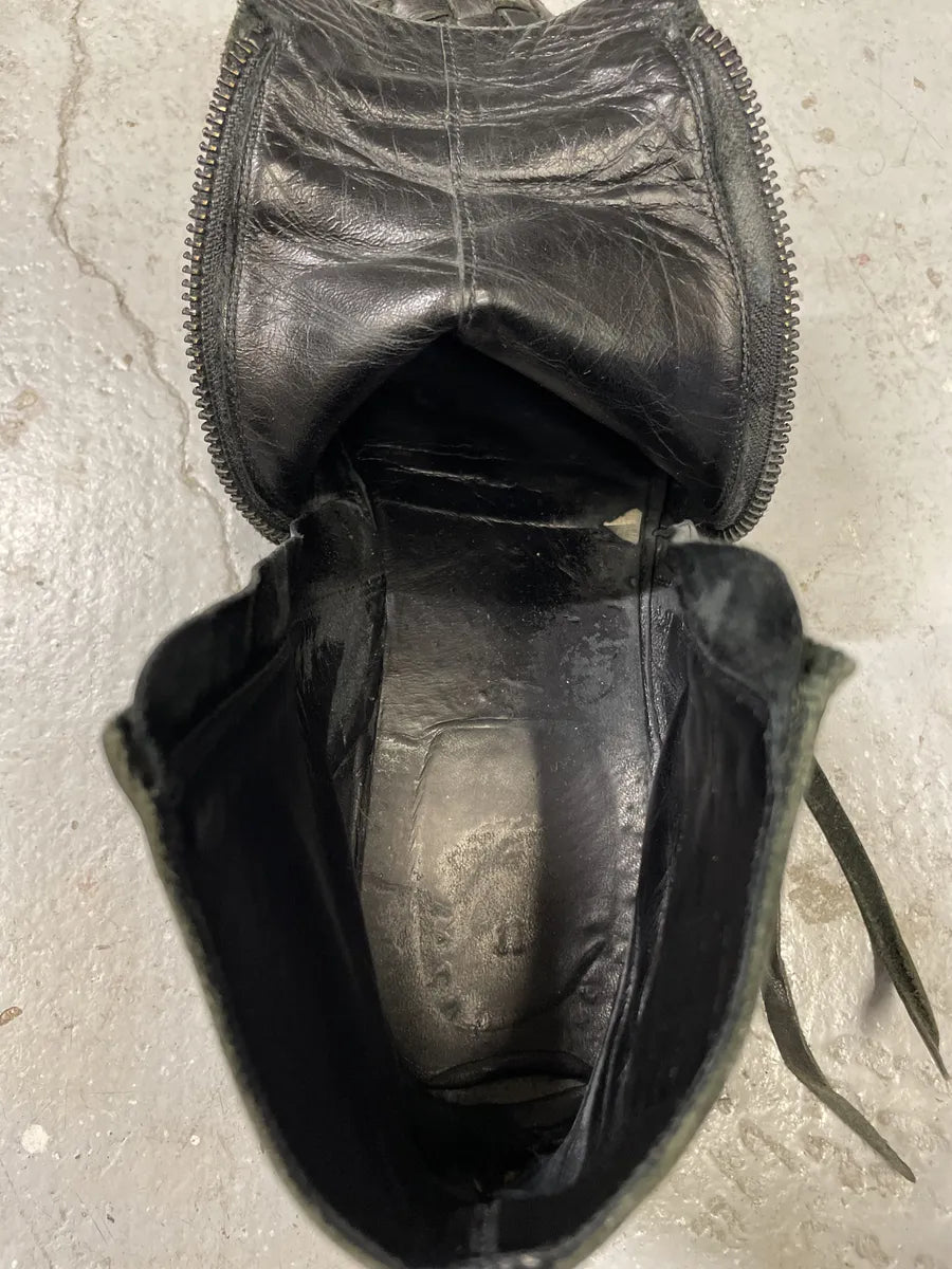 AW2003 Yohji Yamamoto Embossed Woven Black Leather Boots (44eu/us10) VtcrOWo 4