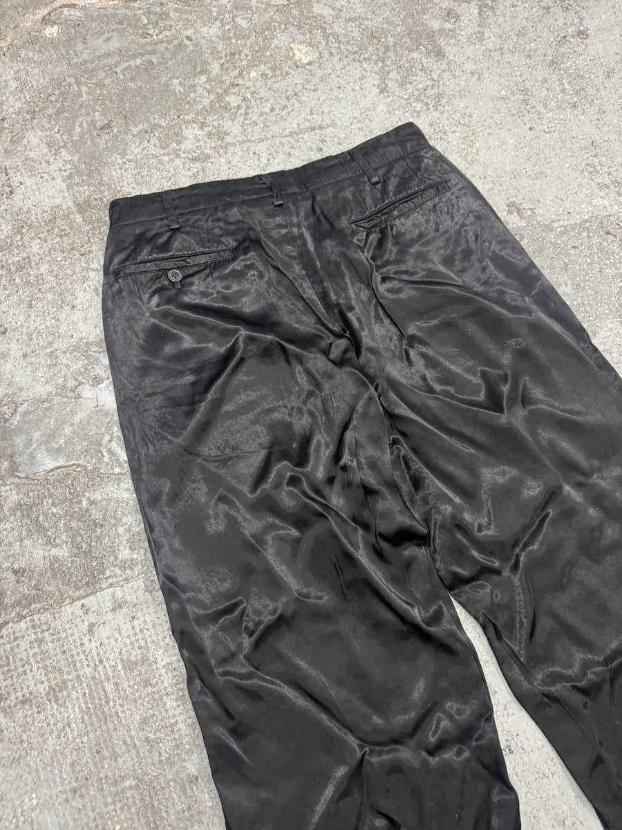 AW2003 Yohji Yamamoto Satin Fluid Japanese Pants (S) IIqNCJG 5