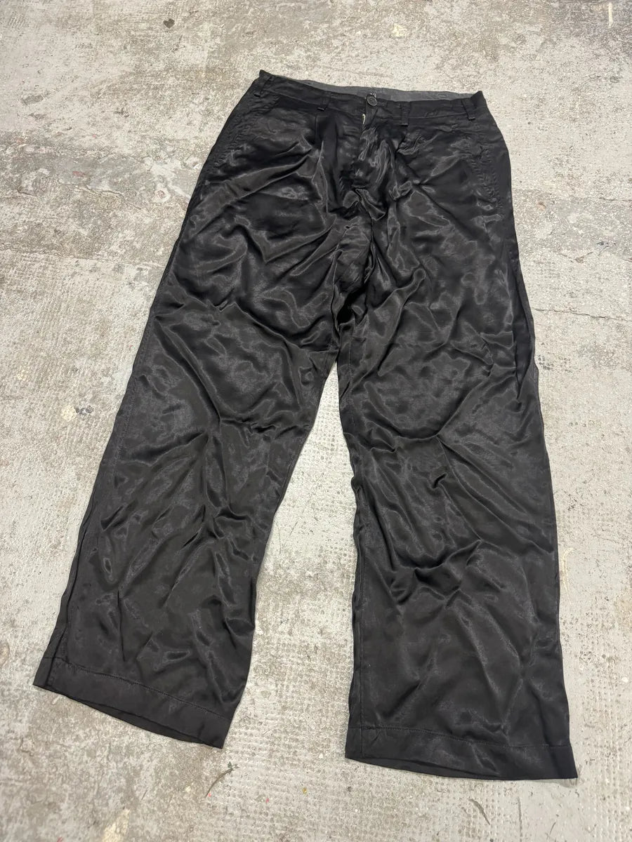 AW2003 Yohji Yamamoto Satin Fluid Japanese Pants (S) IIqNCJG 7