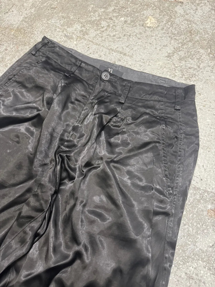 AW2003 Yohji Yamamoto Satin Fluid Japanese Pants (S) IIqNCJG 8