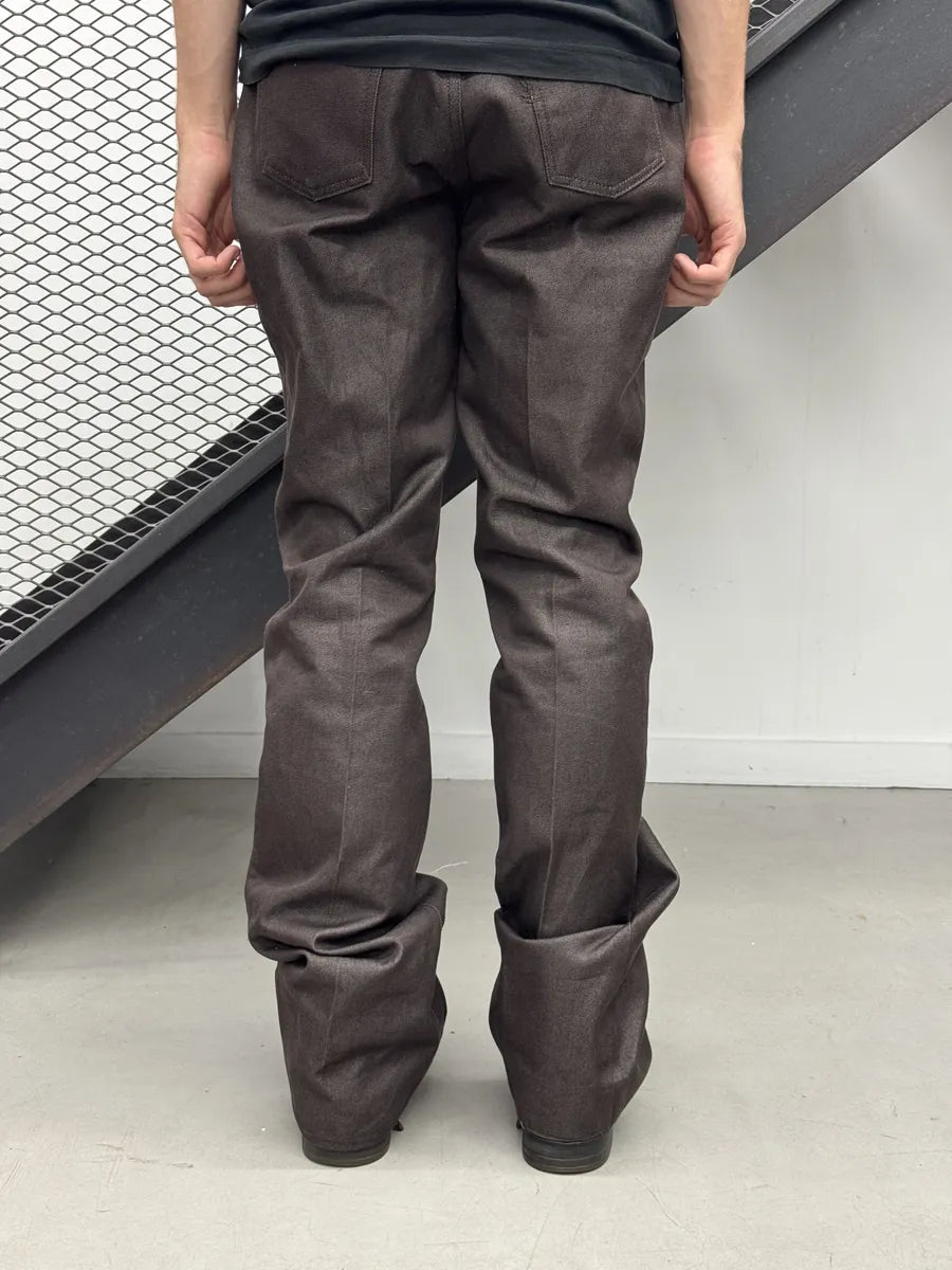 AW2003 Yves Saint Laurent Brown Flared Classy Jeans KuMANqJ 1