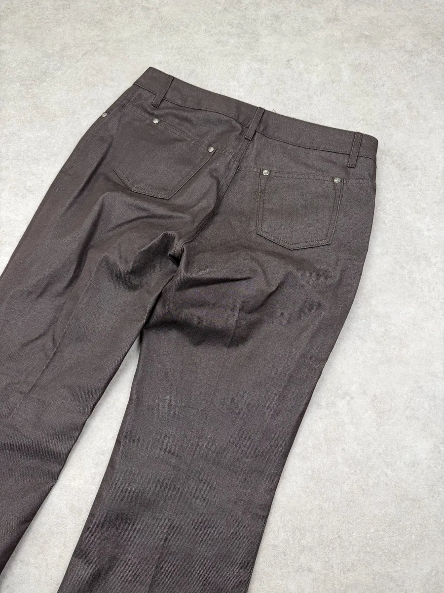 AW2003 Yves Saint Laurent Brown Flared Classy Jeans KuMANqJ 14