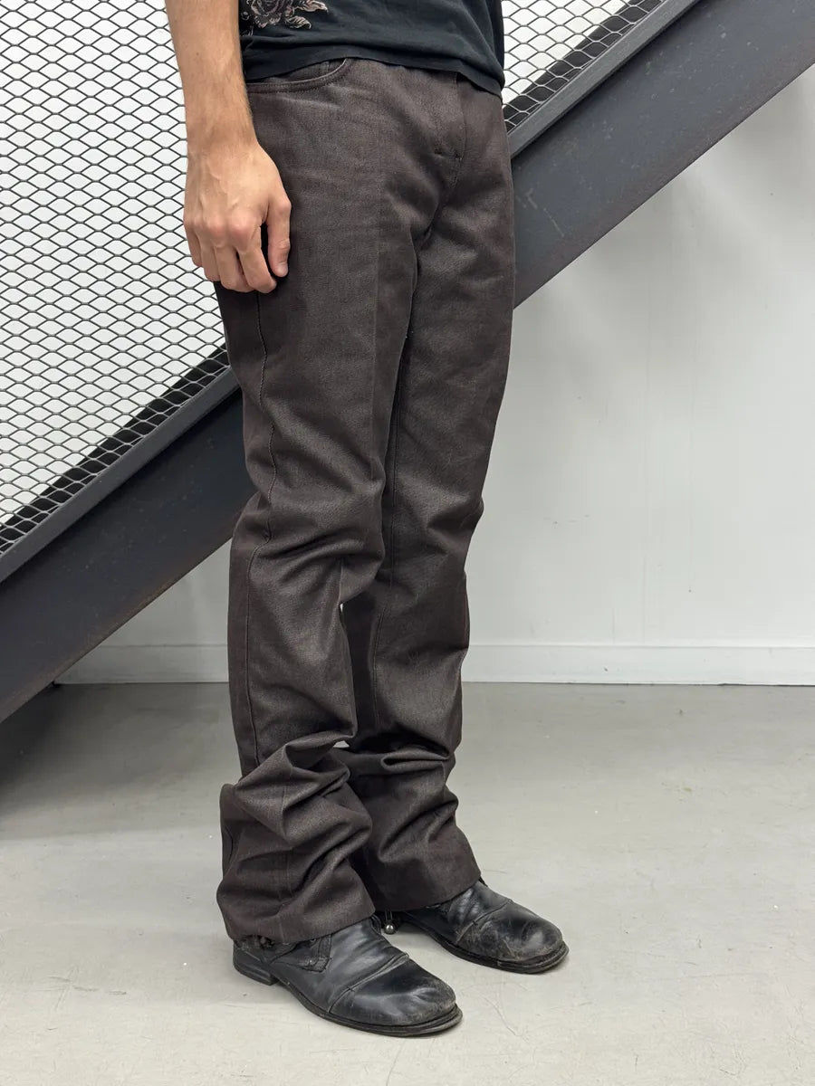 AW2003 Yves Saint Laurent Brown Flared Classy Jeans KuMANqJ 2