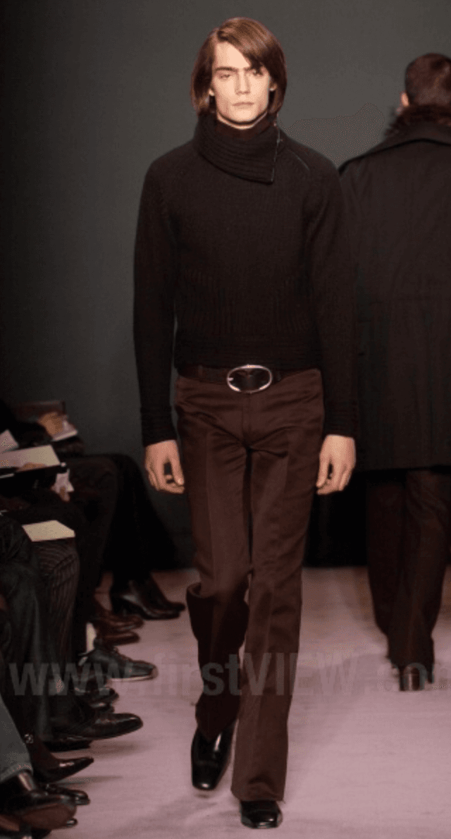 AW2003 Yves Saint Laurent Brown Flared Classy Jeans KuMANqJ 3