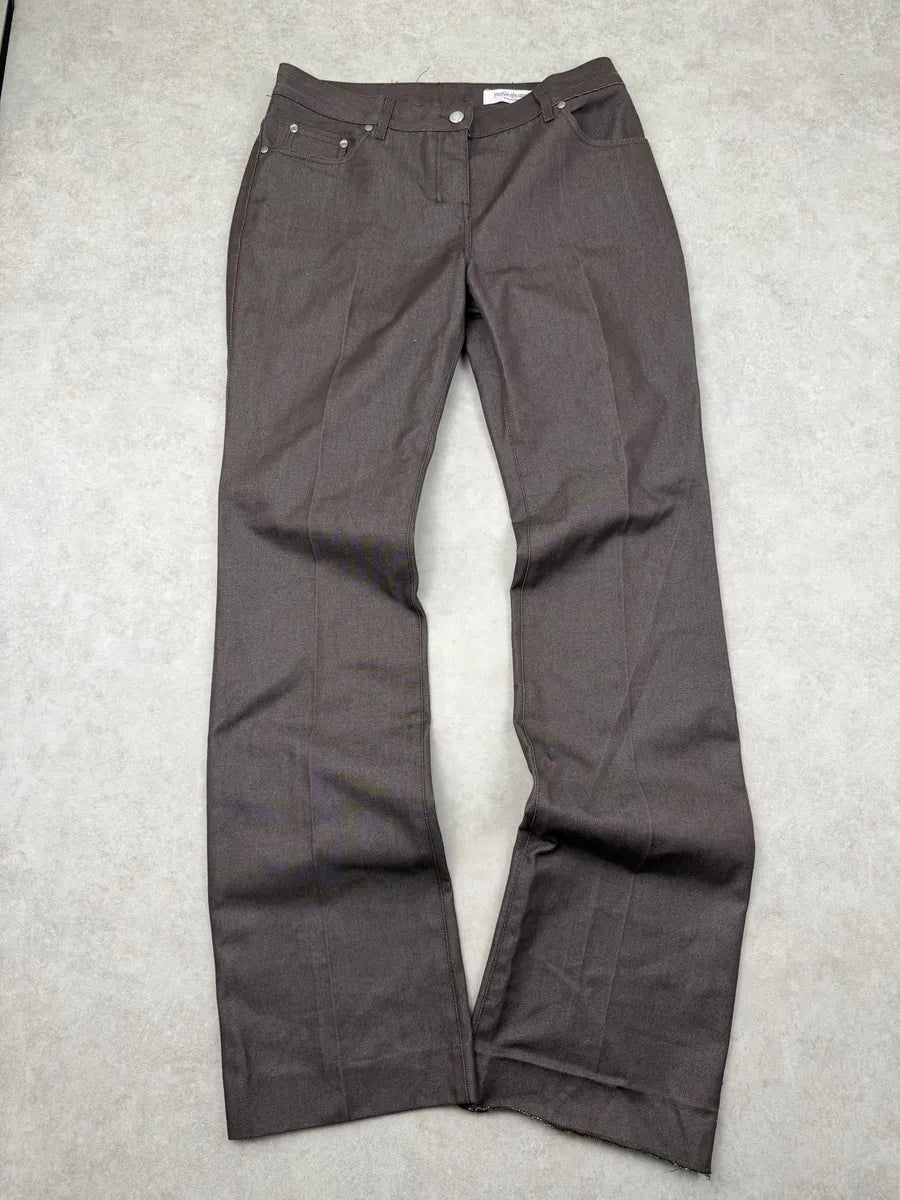 AW2003 Yves Saint Laurent Brown Flared Classy Jeans KuMANqJ 5