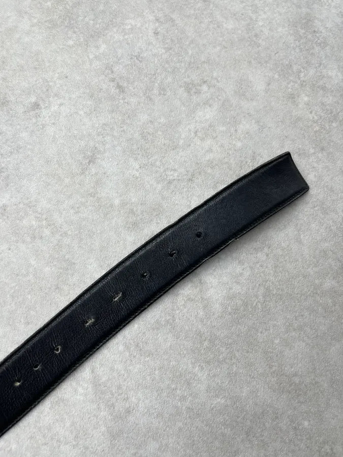 AW2003 Yves Saint Laurent Gold Buckle Black Leather Belt lckzstx 7