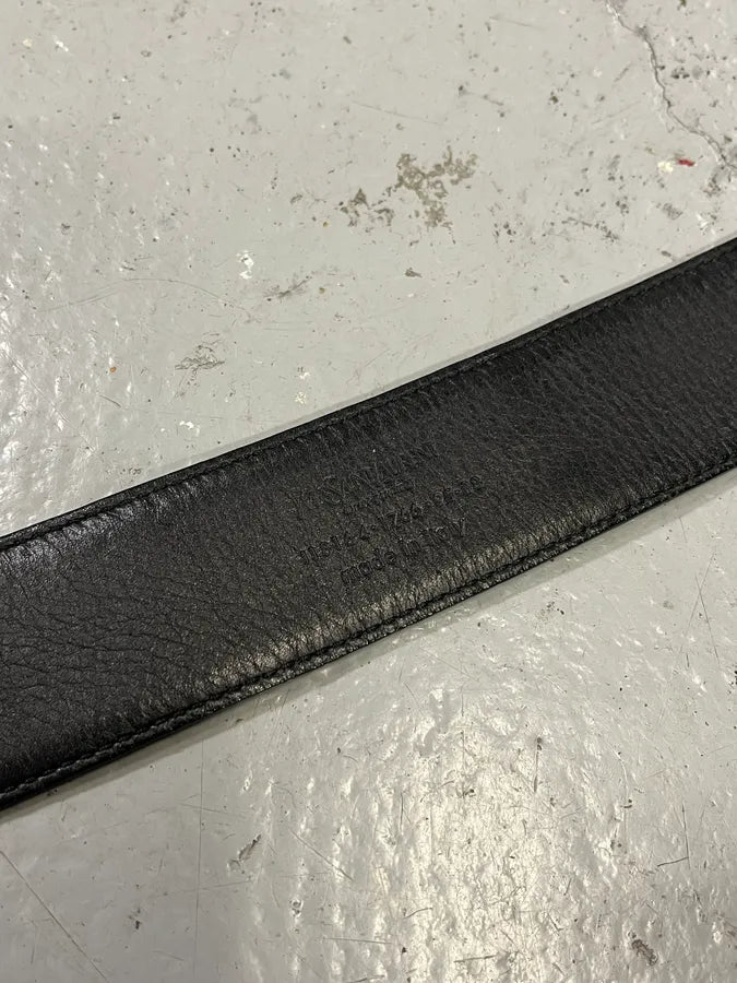 AW2003 Yves Saint Laurent Propaganda Black Leather Belt wrlFghq 8