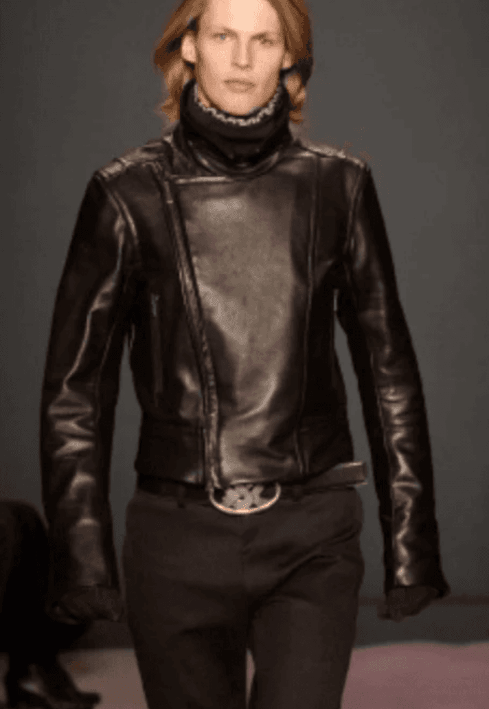 AW2003 Yves Saint Laurent YSL Golden Buckle Dark Brown Leather Belt CRAQTaz 1