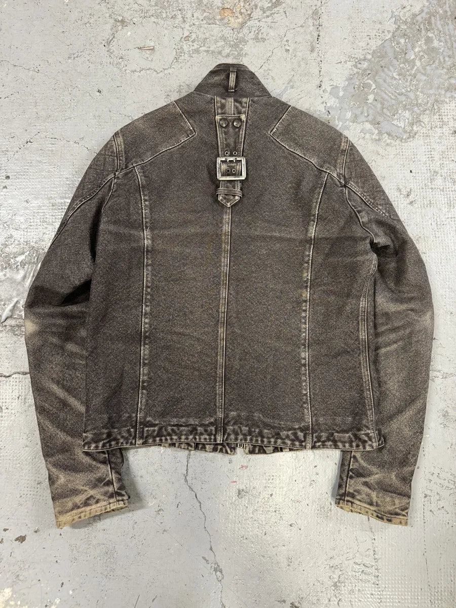 AW2004 Cavalli Astro Biker Faded Grey Denim Jacket nGpKKWa 1