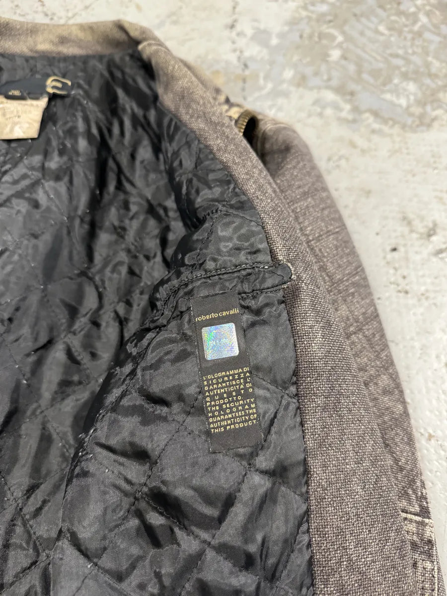 AW2004 Cavalli Astro Biker Faded Grey Denim Jacket nGpKKWa 10