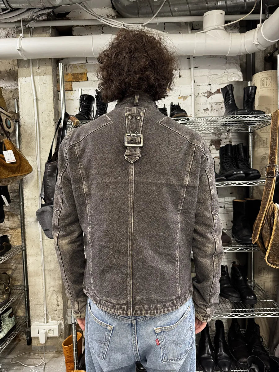 AW2004 Cavalli Astro Biker Faded Grey Denim Jacket nGpKKWa 3