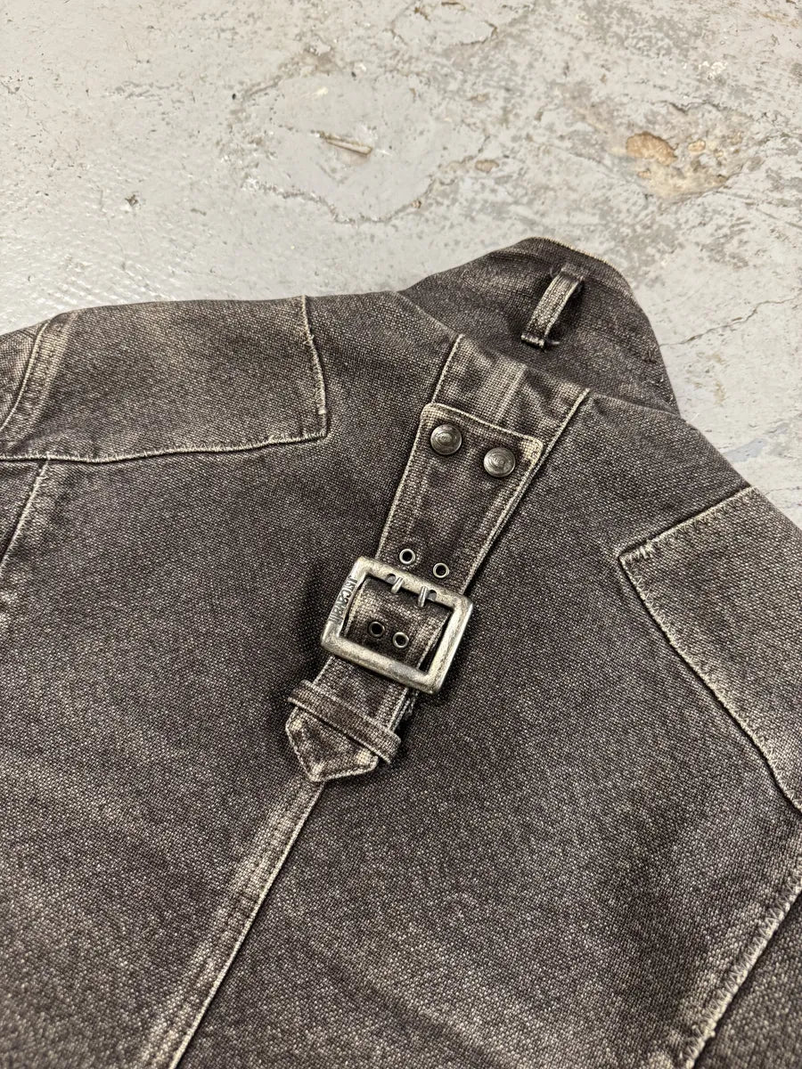 AW2004 Cavalli Astro Biker Faded Grey Denim Jacket nGpKKWa 5