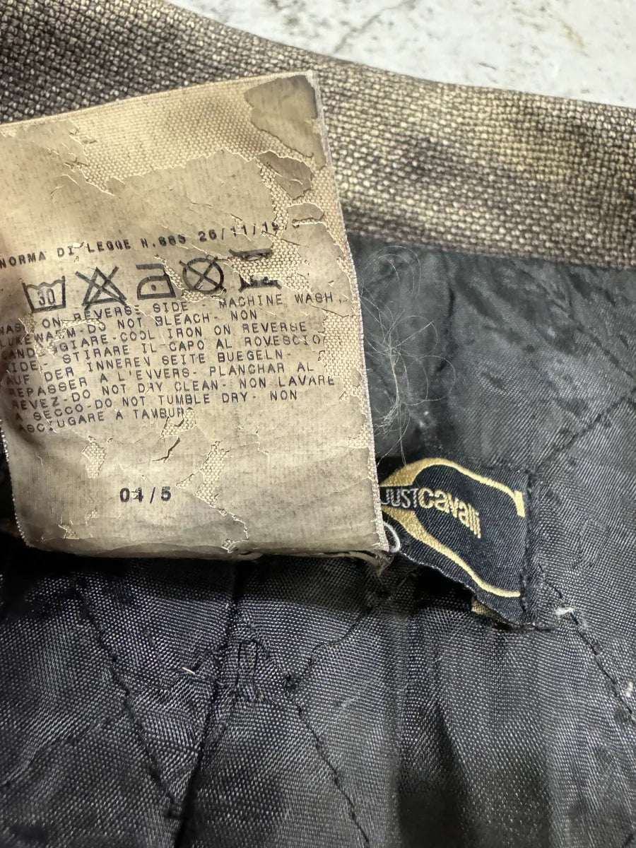 AW2004 Cavalli Astro Biker Faded Grey Denim Jacket nGpKKWa 8