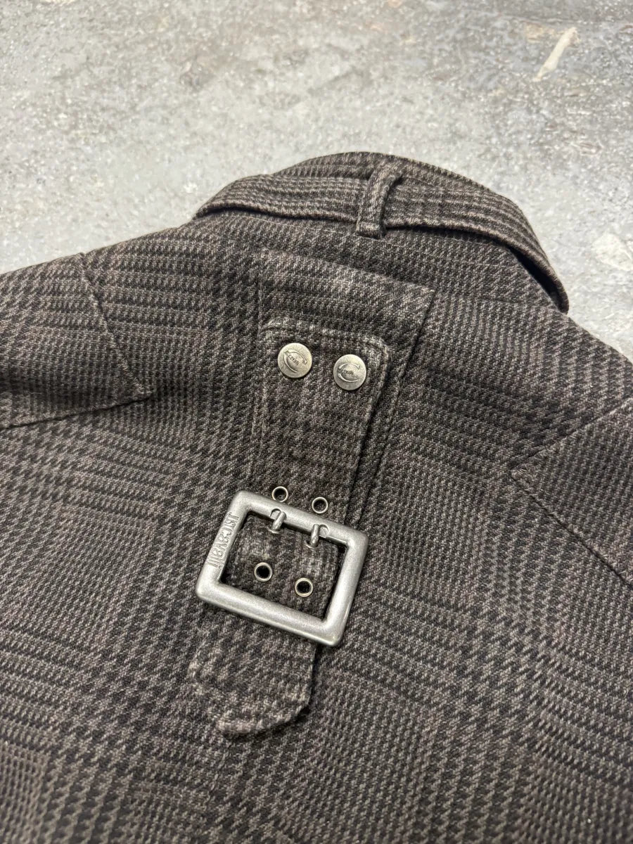 AW2004 Cavalli Astro Brown Tartan Bomber Jacket (M) 10