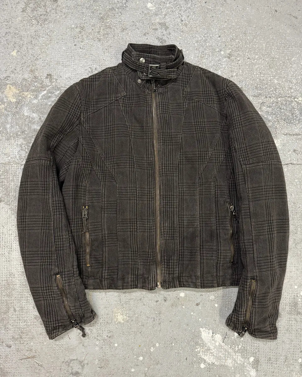 AW2004 Cavalli Astro Brown Tartan Bomber Jacket (M) 0