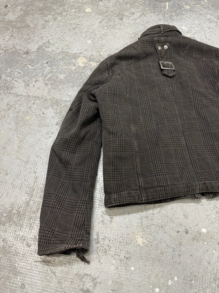 AW2004 Cavalli Astro Brown Tartan Bomber Jacket (M) 4