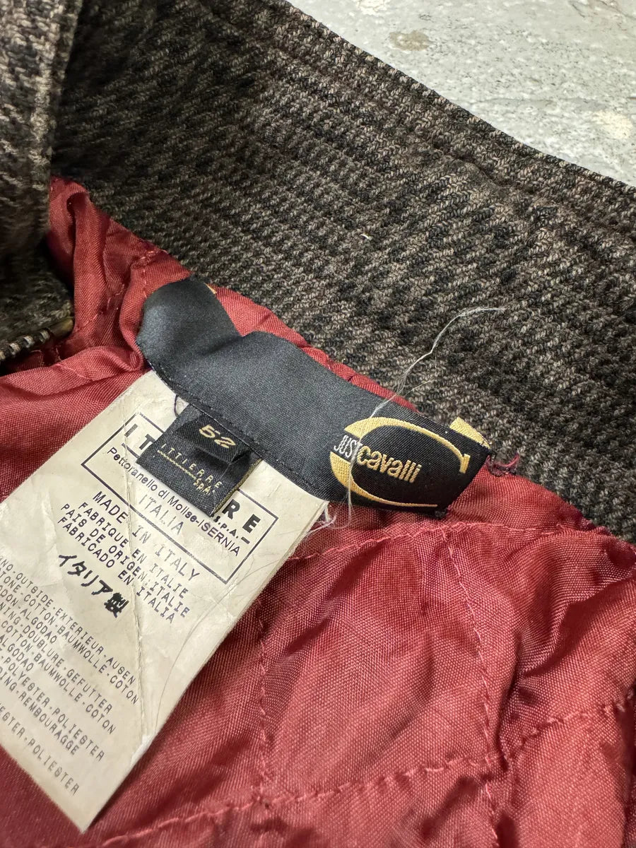 AW2004 Cavalli Astro Brown Tartan Bomber Jacket (M) 7