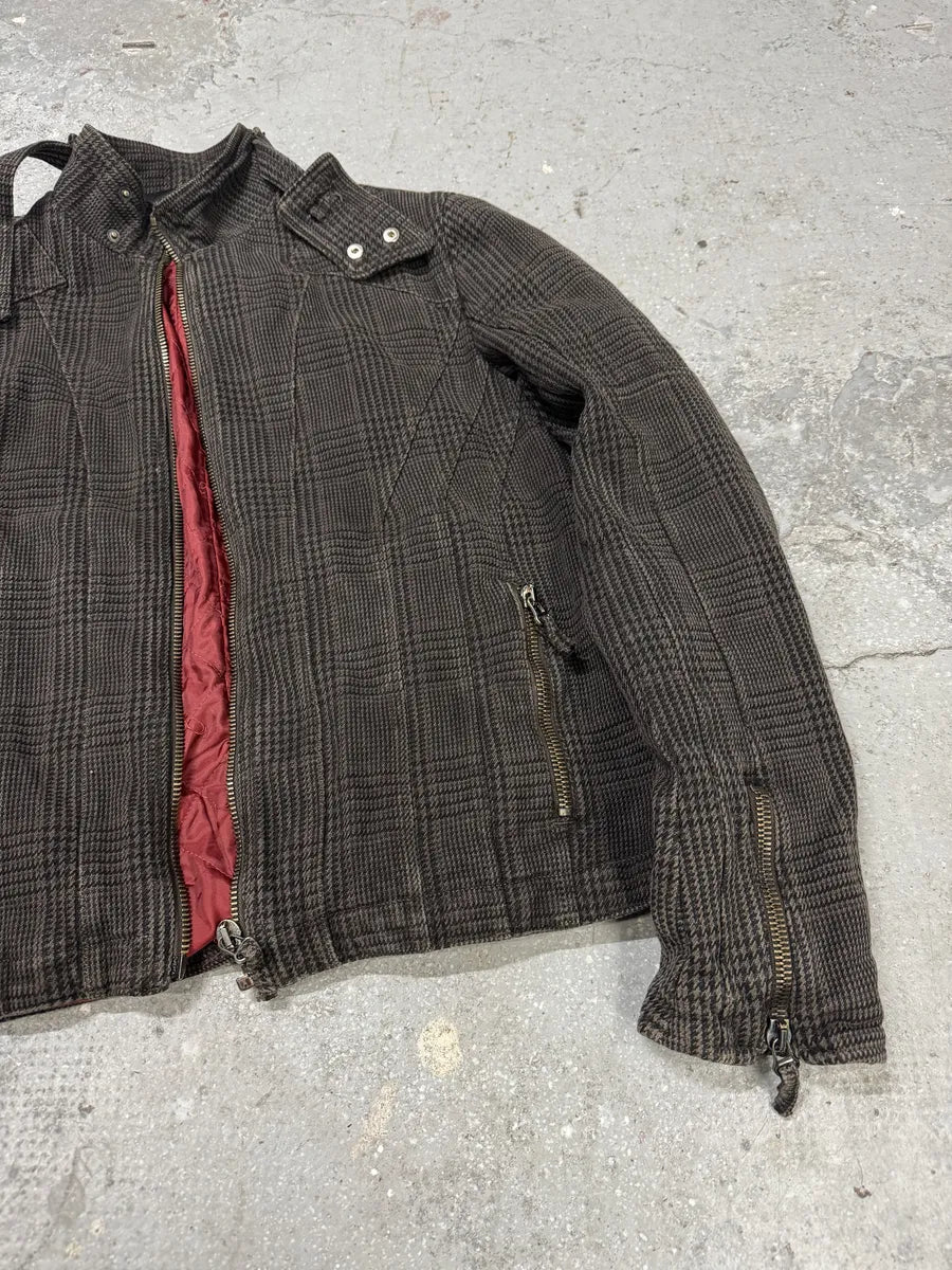 AW2004 Cavalli Astro Brown Tartan Bomber Jacket (M) 8