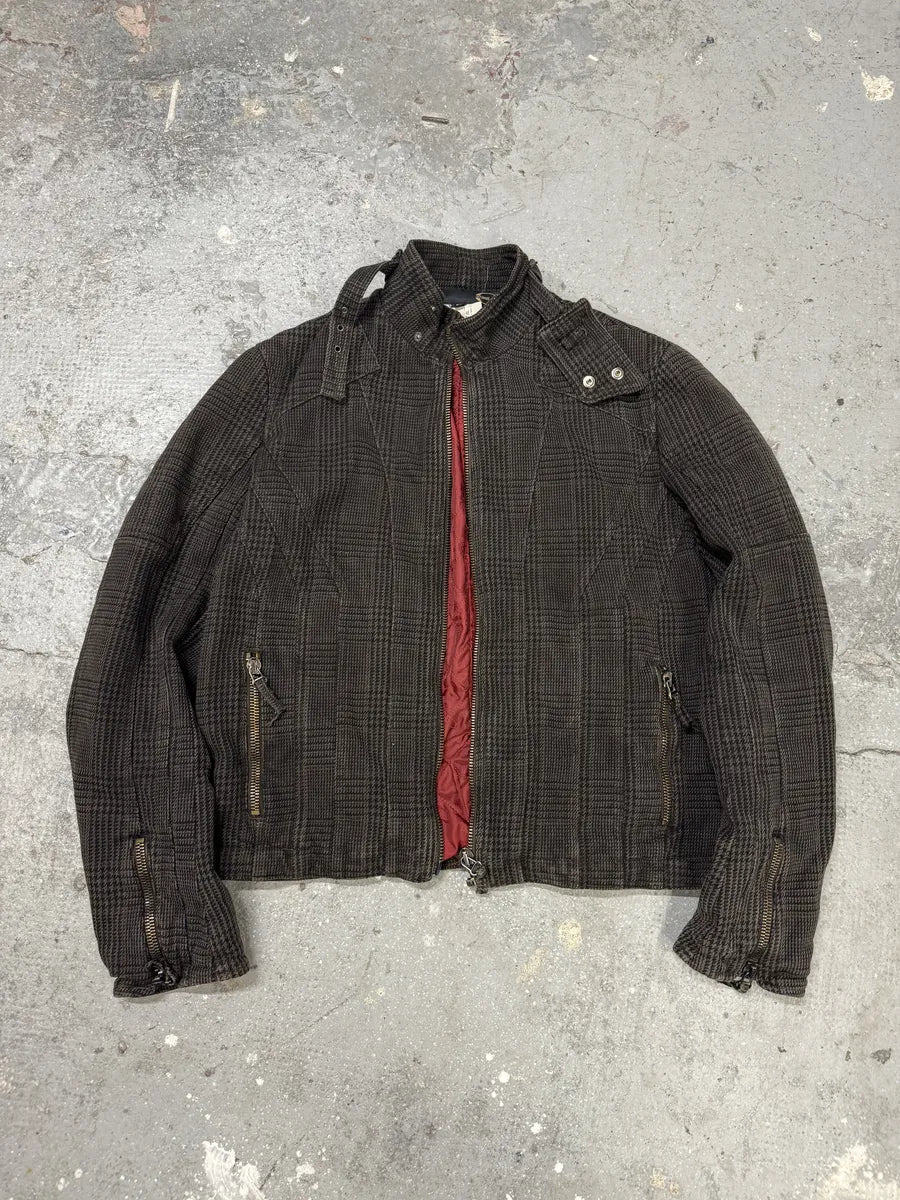 AW2004 Cavalli Astro Brown Tartan Bomber Jacket (M) 9