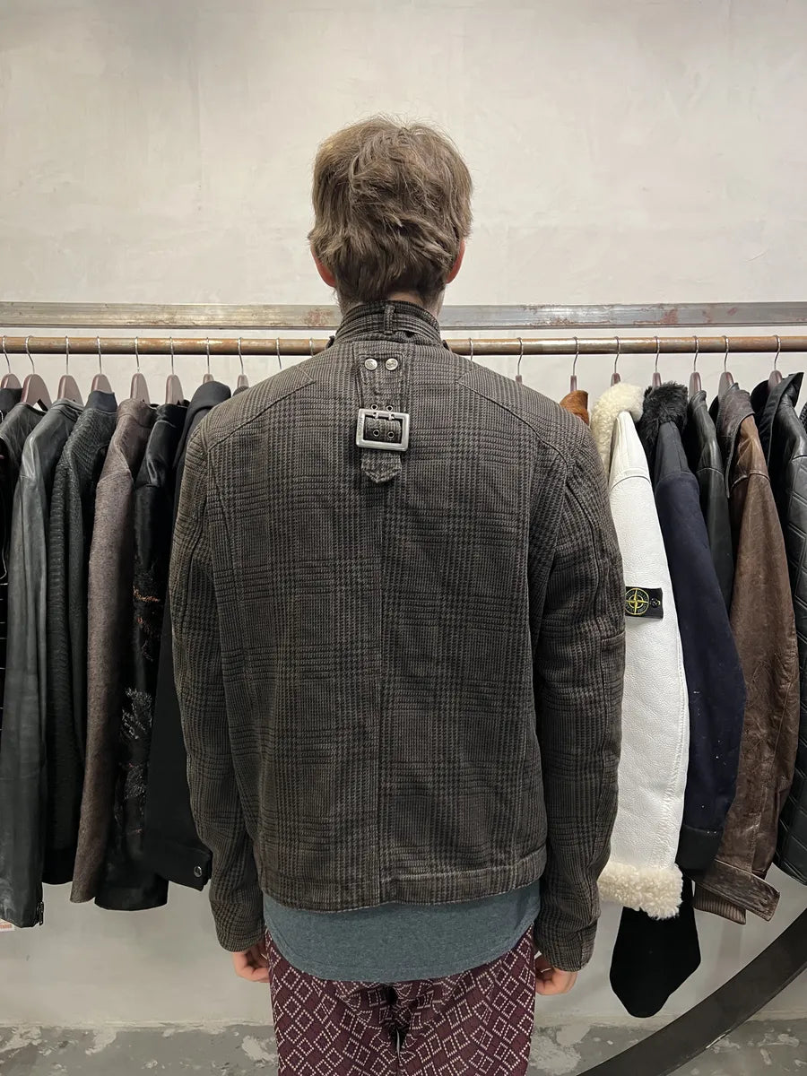 AW2004 Cavalli Astro Brown Tartan Bomber Jacket (M) 2
