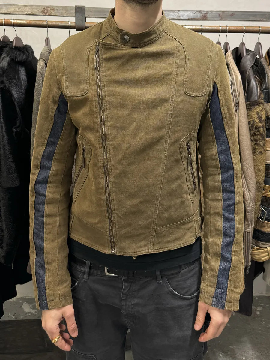 AW2004 Cavalli Beige Astro Beige Biker Racing Jacket (M/L) jFoCGek 2