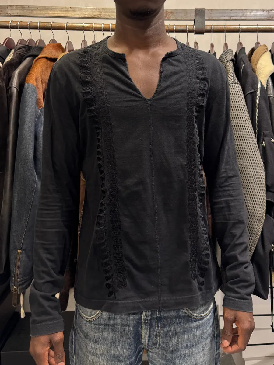 AW2004 Cavalli Black Henley Longsleeves NBLliiU 1
