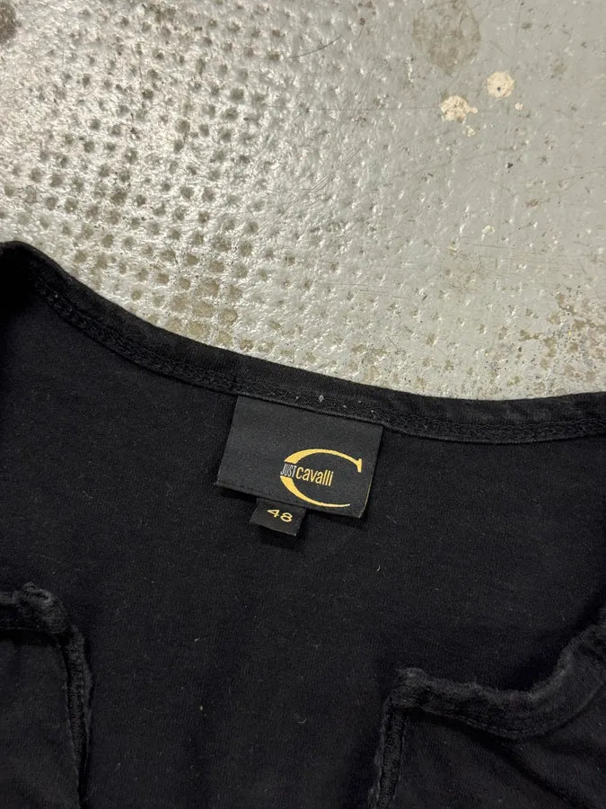 AW2004 Cavalli Black Henley Longsleeves NBLliiU 10