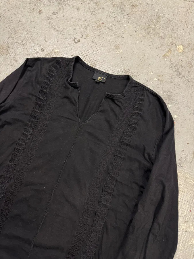 AW2004 Cavalli Black Henley Longsleeves NBLliiU 4