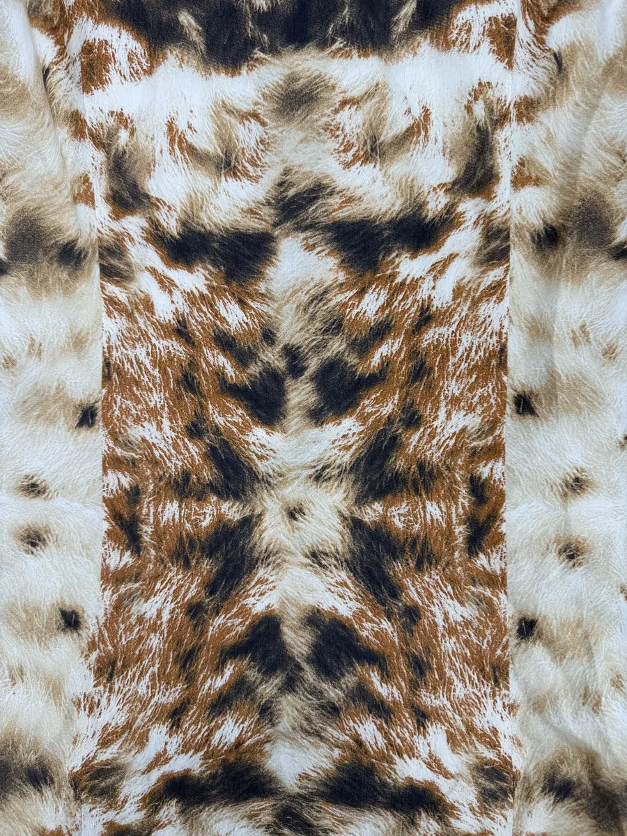 AW2004 Cavalli Brown & Beige Animal Print Fur Effect Shirt JsEEJDy 6