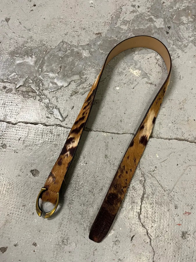 AW2004 Cavalli Brown Pony Hair Leather Belt (OS) FbVSxah 3