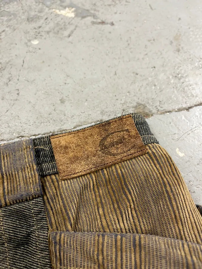 AW2004 Cavalli Brown Velvet Cargo Skirt ArKBnco 6