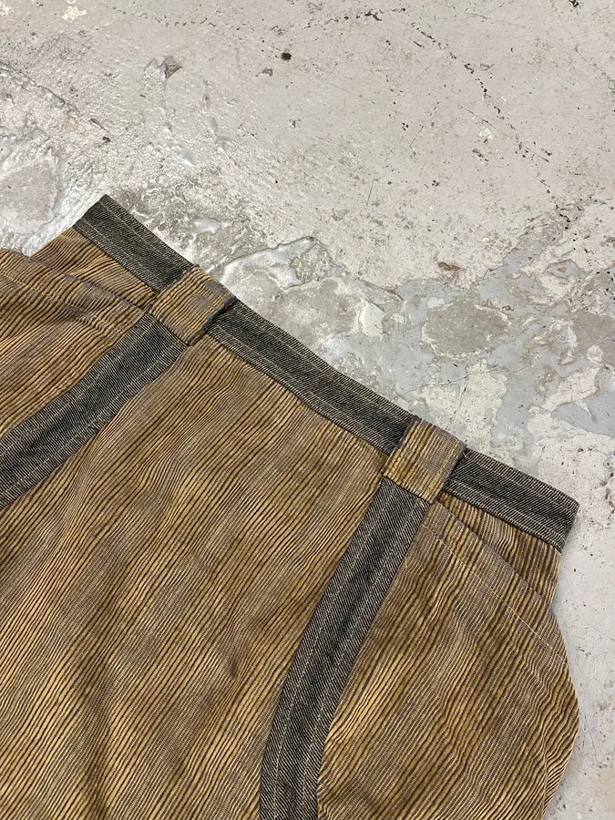 AW2004 Cavalli Brown Velvet Cargo Skirt ArKBnco 8