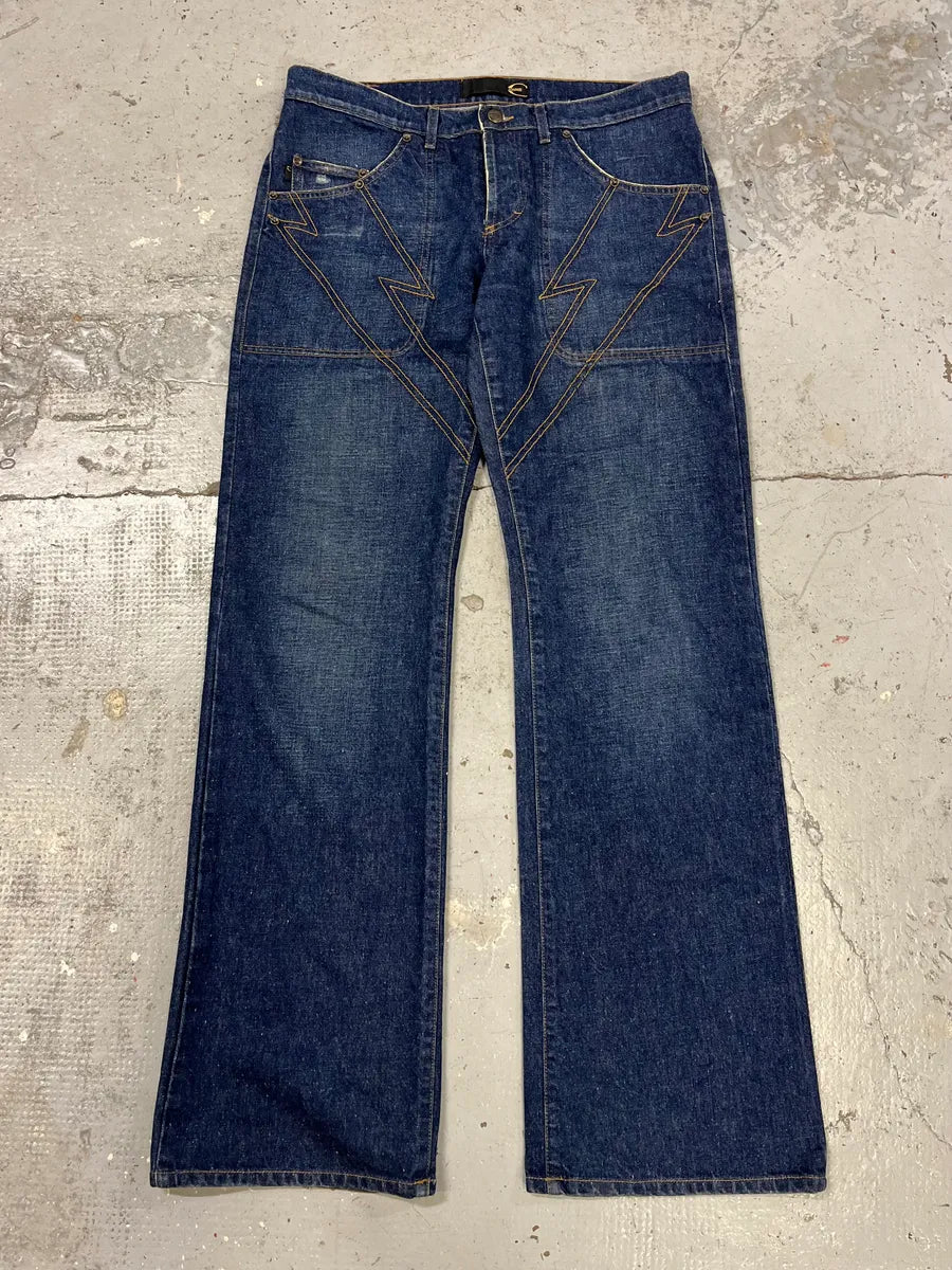 AW2004 Cavalli Flash Blue Denim Jeans BFmwswo 0