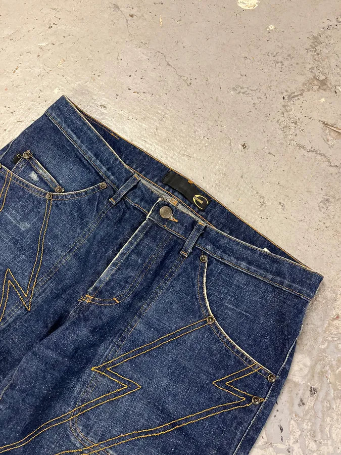 AW2004 Cavalli Flash Blue Denim Jeans BFmwswo 5